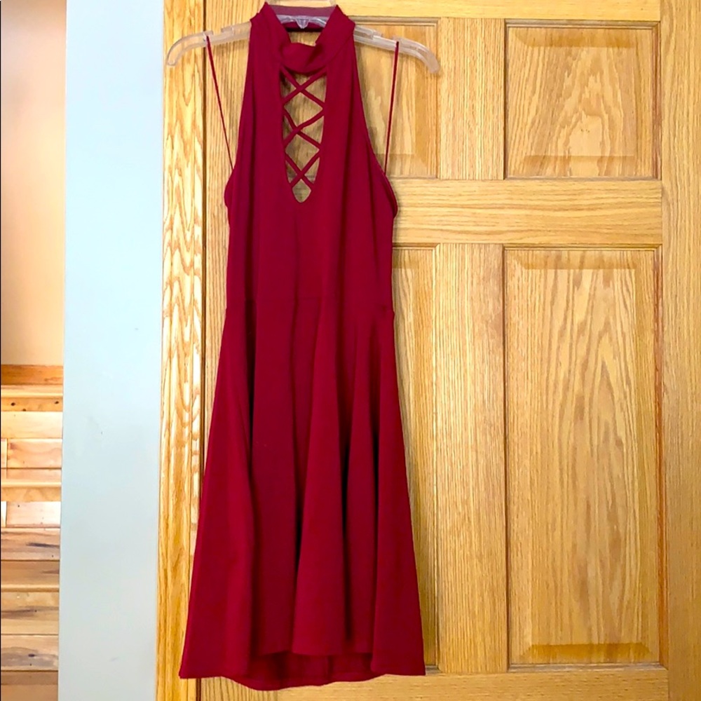 Lace up skater dress